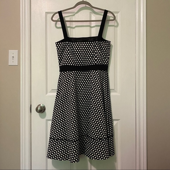 SPENSE | Polk-a-dot Straight Neck Dress with Removable Straps - Picture 2 of 5